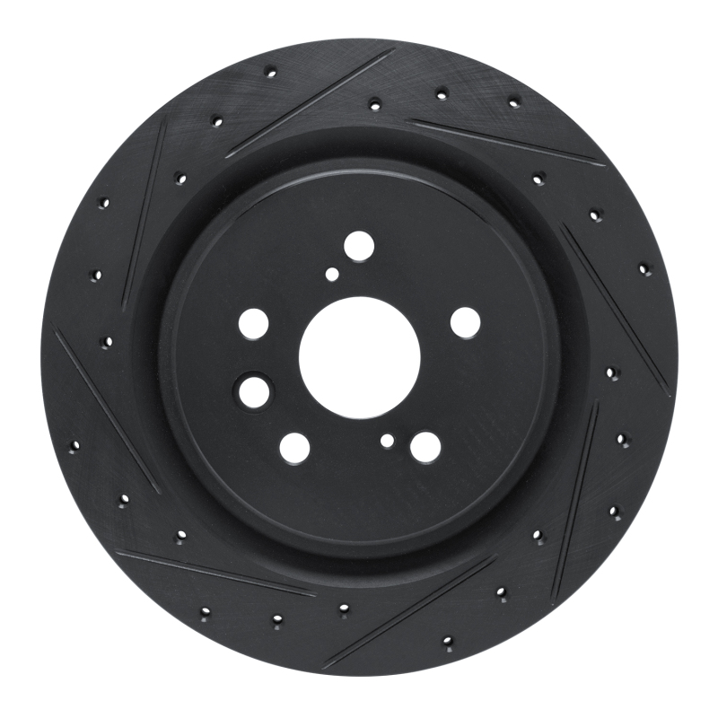 Lexus RX350 Brake Rotor (1) - Rear Left - R1 Concepts - Drilled & Slotted - Black - `20-`25